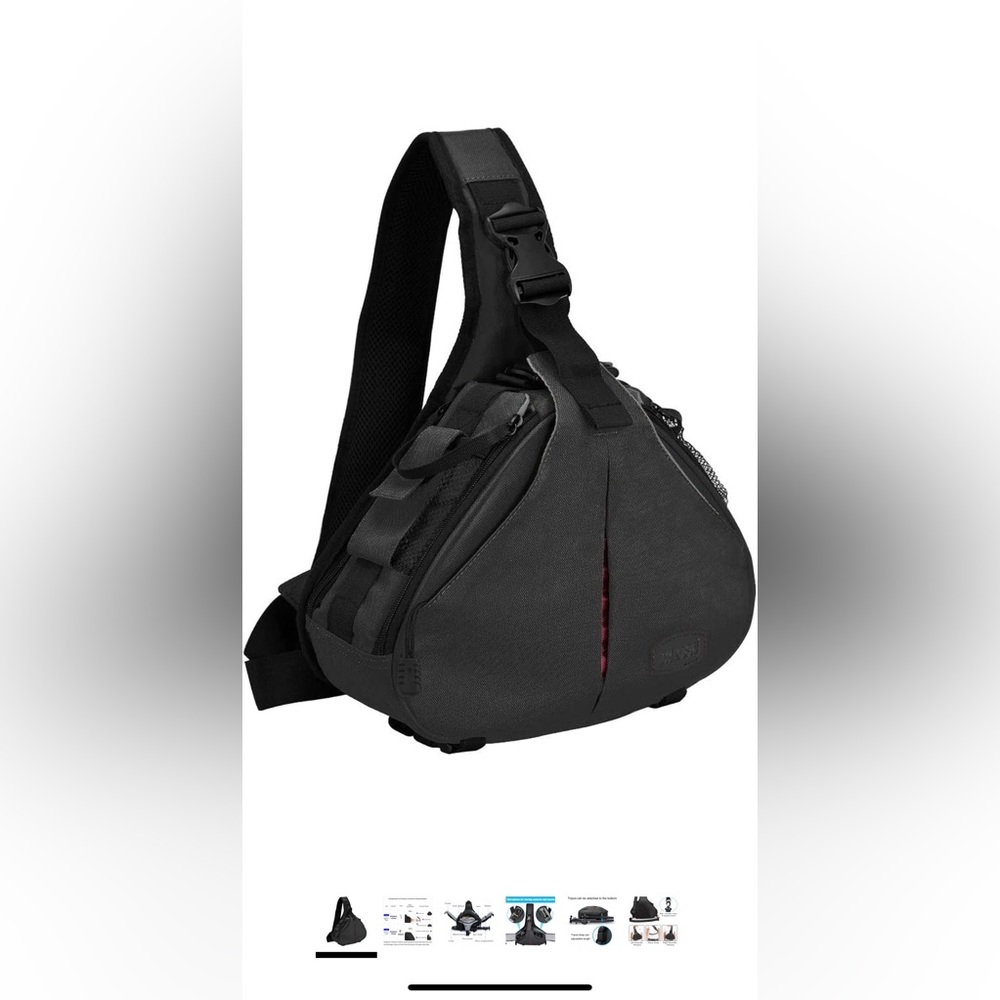 CADeN Sling Backpack Camera Case w/ Rain Cover, Compatible for DSLR/SLR